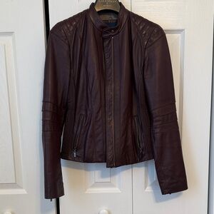 Cole Haan Oxblood/Burgundy Leather Jacket